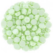 Czech 2-hole Cabochon Perlen 6mm Alabaster Pastel Green